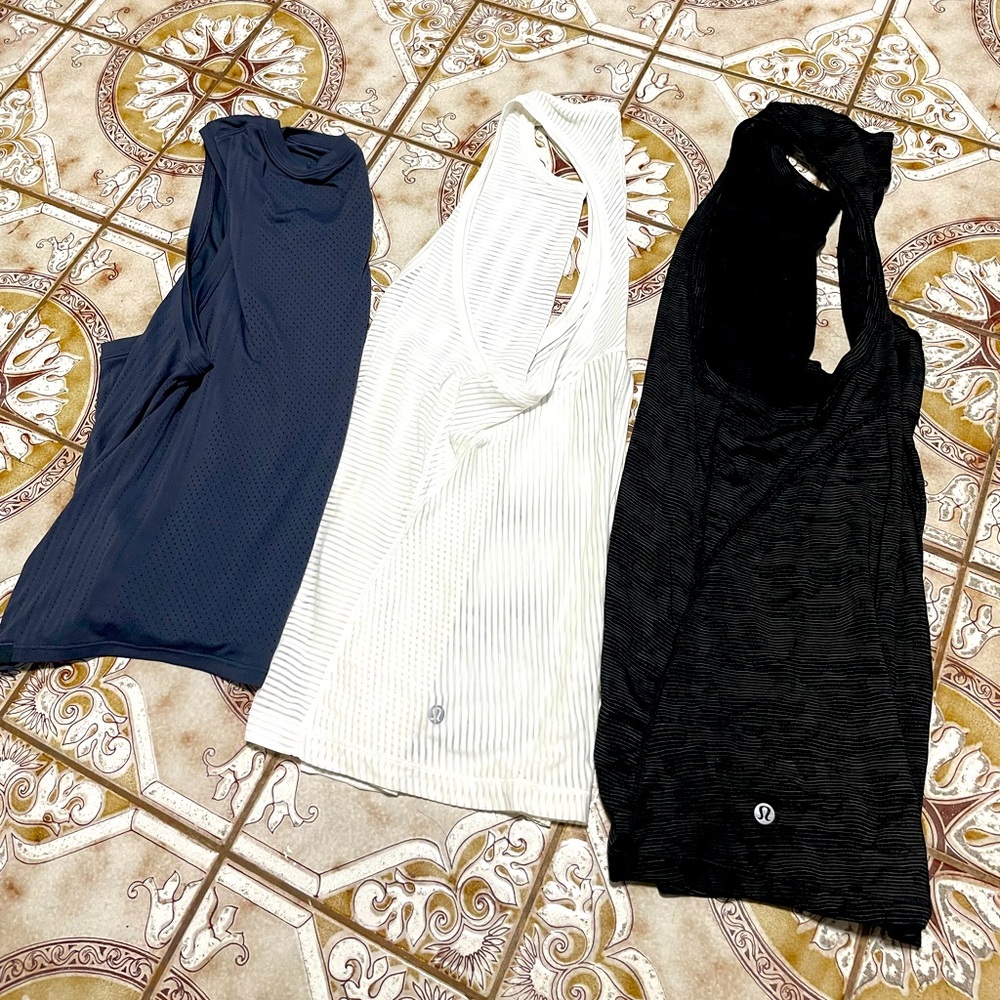 lululemon athletica Tank Tops in Navy, White, and Black